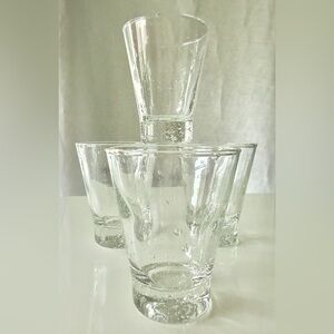 Set of 4 Pottery Barn Recycled Glass Shot Glasses
